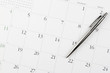 Pen on calendar