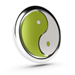 Illustration: yin yang symbol over white, 3d yin yang symbol over white, 3d