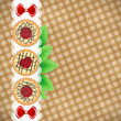 Sweet background. Cookies on a vintage checkered tablecloth. Sweet background. Cookies on a vintage checkered tablecloth.