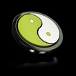 yin yang symbol over black background