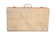 Vintage brown wood suitcase isolated