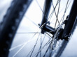 Close up of bicycle wheel