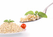 fork with wheat and basil