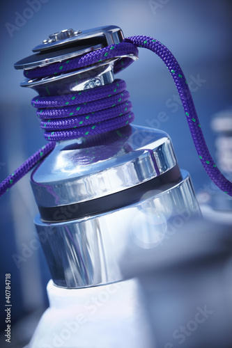 Photo: Cord wrapped around sailing winch Cord wrapped around sailing winch