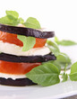 A fényképek részletei aubergine with mozzarella and tomato