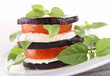 aubergine with mozzarella and tomato