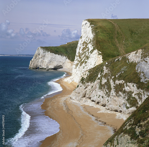 Photo: White cliffs overlooking beach White cliffs overlooking beach