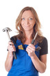 Frau mit Werkzeug - woman with tool