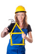 Frau mit Hammer - woman with hammer