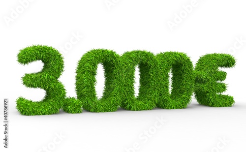 Illustration: 3000 € 3d Schrift gras 3000 € 3d Schrift gras