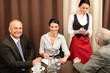 Business meeting executive people at restaurant