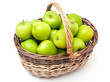 basket with green apples basket with green apples