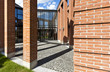 Photo: modern bricks house, patio with columns modern bricks house, patio with columns