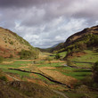 Mountains in rural landscape