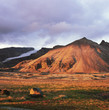 Rock formations in rural landscape