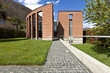 modern bricks house, surrounded by nature