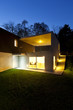 beautiful modern house, outdoor by night
