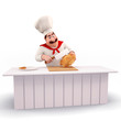 Chef cooking meat