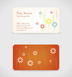 Vector business card with flowers, front and back side Vector business card with flowers, front and back side