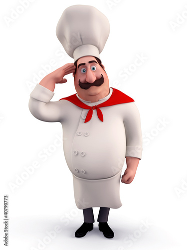 Illustration: Chef doing salute Chef doing salute