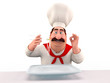 Chef tasting the taste of noodles