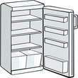 Opened white fridge