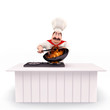 Happy Chef cooking vegetables