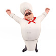 Happy chef with big jump