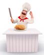 Chef cooking chicken