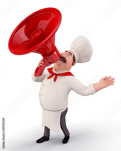 Illustration: Chef with speaker Chef with speaker