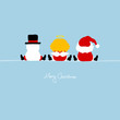 Santa, Angel & Snowman Blue
