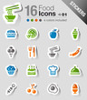Vector: Stickers - Food Icons Stickers - Food Icons