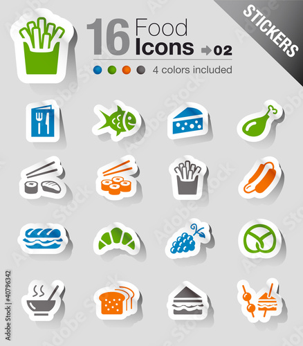 Vector: Stickers - Food Icons Stickers - Food Icons