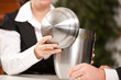 mortician with client comforting and advising