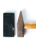 Hammer smashing smart phone