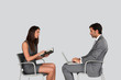 Business people in meeting- isolated