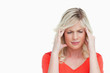 Young woman suffering from a headache
