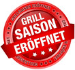 Button Banner "Grillsaison eröffnet" rot
