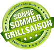 Button Banner "Sonne-Sommer-Grillsaison" grün