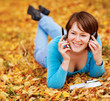 Woman talking on the phone Woman talking on the phone