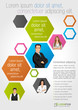 Colorful template for advertising brochure with business people