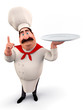 Chef walking with dish