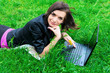 Young woman is working on laptop. Young woman is working on laptop.