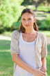 canvas print picture - Woman posing in the park