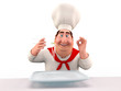 Chef tasting the taste of noodles