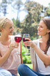 Photo: Smiling friends clinking their wine glasses Smiling friends clinking their wine glasses