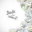 Background made of papers with school symbols Background made of papers with school symbols