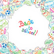Background made of papers with colorful school symbols Background made of papers with colorful school symbols