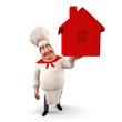 Chef with chimney in his hand