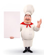 Happy chef with sign